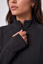 Anthracite Zippered Mock Neck Basic Comfortable Fit Women's Running Jacket - 97310 - 4