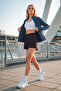 Parlament Zippered Mock Neck Basic Comfortable Form Women's Running Jacket - 97310