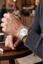 Men's Wristwatch with Straw Metal Cord Calendar Silver Color Pl-7041E3X - 2