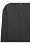 Long Sleeve Cotton Waffle Textured Henley Collar Sweatshirt - 8