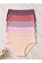 Cotton Ribbed Women's Panties Mixed Colors 5 Pieces - 4