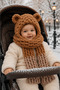 Children's Balaclava Scarf Beanie Set Premium Design 1-3 Years - 3