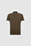 Men's Dark Khaki Regular Fit Polo Collar Basic T-Shirt 50326972-Vr111 - 7
