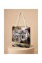 Women's Landscape Patterned Woven Shoulder Bag Daily Tote Bag - Multi-Colored - 3