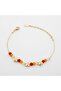 Steel Anklet with Natural Stone Clover Detail