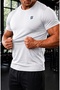 Men's Premium Slim Fit Sports T-Shirt (White) - 4