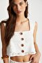 Strappy Embroidery Fabric Blouse - 2