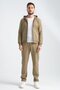 Khaki Men's Winter Tracksuit Set Thermosoft Technology Lamb-Like Interior Regular Fit Minimal Logo Hooded - 6