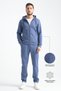 Indigo Men's Winter Tracksuit Set Thermosoft Technology Lamb-Like Interior Regular Fit Minimal Logo Hooded