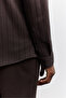 Men's Brown Soft Buttoned Bottom Comfort Fit Long Sleeve Shirt A62Y2065 - 4
