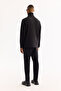Men's Black Classic Collar Jersey Comfort Fit Shirt Jacket A52Y2043 - 4