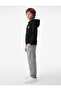 Printed Detailed Cotton Pocketed Three-Thread Ribbed Hooded Zippered Sweatshirt - 3