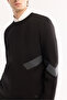 Men's Black Crew Neck Cotton Bi-Stretch Printed Regular Fit Sweatshirt A52Y1296 - 2