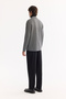 Men's Grey Shawl Collar Buttoned Wool Blend Regular Fit Cardigan A52Y5049 - 4