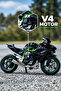 Black Kawasaki Ninja H2R Model Motorcycle with Stand, Fine Detail Decoration and Toy Motorcycle 12 cm - 6