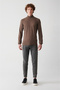 Men's Mink Half Turtleneck Non-Pilling Knitwear Sweater E 005001 - 5