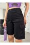 Cargo Pocketed High-Waist Stretchy Bermuda Shorts