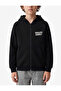 Printed Detailed Cotton Pocketed Three-Thread Ribbed Hooded Zippered Sweatshirt - 2