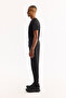 Men's Black Lace-Up Waistband, Inner Lined, Elastane Technical Fabric, Regular Fit Sweatpants A52Y3401 - 2