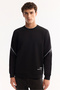 Men's Black Crew Neck Cotton Bi-Stretch Printed Regular Fit Sweatshirt A52Y1258 - 2