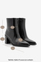 Women's Pointed Toe Zippered Thick Heel Boots Ranka Black - 8