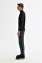 Men's Black Half Turtleneck Textured Knitwear Regular Fit Sweater E005108 - 3