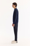 Men's Navy Blue Crew Neck Striped Elastane Regular Fit Sweatshirt A52Y1218 - 3