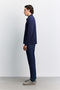 Men's Navy Blue Non-Curling Polo Collar Easy-Iron Basic Sweatshirt B001080 - 3