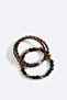 Men's Mink Leather Ceyt and Hematite Stone Bracelet A42Y9613 - 3
