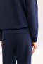 Men's Navy Blue Flexible Interlock Fabric Elastic Leg Sweatpants B 003400 - 7