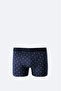 Men's Navy Blue Patterned Cotton Single Regular Fit Boxer A51Y9501