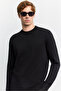 Men's Black Crew Neck Viscose Blend Basic Knitwear Regular Fit Sweater B005021 - 6