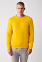 Men's Yellow Crew Neck 3 Thread Raised Cotton Sweatshirt E 001017 - 3
