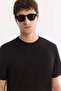 Men's Black Crew Neck Bi-Stretch Wrinkle-Free Printed Regular Fit T-Shirt B001040 - 2