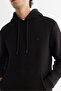 Men's Black Hooded 3 Thread Ruched Regular Fit Sweatshirt B001103 - 2