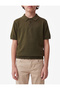Basic Buttoned Short Sleeve Polo Collar Knitwear T-Shirt - 2