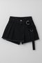 Women's High Waist Belted Jean Shorts Skirt - 2
