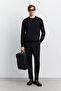 Men's Black Crew Neck Viscose Blend Basic Knitwear Regular Fit Sweater B005021 - 8