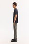 Men's Anthracite Crew Neck Bi-Stretch Soft Touch Basic Regular Fit T-Shirt B001031 - 3