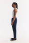 Men's Navy Blue Elastic Waist 100% Linen Trousers B 003032 - 3