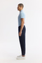 Men's Navy Blue Side Waist Elastic Wafer Chino Trousers B 003033 - 5