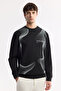 Men's Black Crew Neck Bi-Stretch Interlock Regular Fit Sweatshirt A51Y1221 - 6