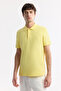 Men's Yellow Non-Curling Polo Collar 100% Cotton Basic Regular Fit T-Shirt B001032 - 6