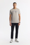 Men's Gray Crew Neck Printed Bi-Stretch Interlock Regular Fit T-Shirt A51Y1044 - 6