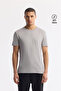 Men's Gray Crew Neck Soft Touch Basic Regular Fit T-Shirt B001171