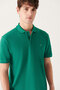 Men's Green Basic Cotton Polo Neck T-Shirt E001004 - 2