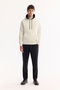 Men's White Hooded Raised 3 Thread Cotton Sweatshirt E 001018 - 6