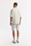 Men's Stone Crew Neck Printed Bi-Stretch 2 Thread Oversize Fit T-Shirt A51Y1082 - 4