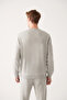 Men's Gray Crew Neck 3 Thread Raised Cotton Sweatshirt E 001017 - 4