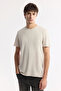 Men's Beige Crew Neck Soft Touch Basic Regular Fit T-Shirt B001171 - 5